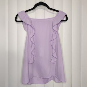 NWT! LOFT  Lavender Ruffled Tank Top